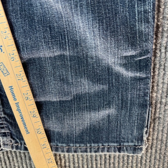 BKE Derek Jeans Mens 36R Straight Leg Distressed Wash Mid Rise Buckle Denim - Picture 8 of 9